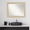 Beveled Bathroom Wall Mirror, Classic Honey Silver Frame